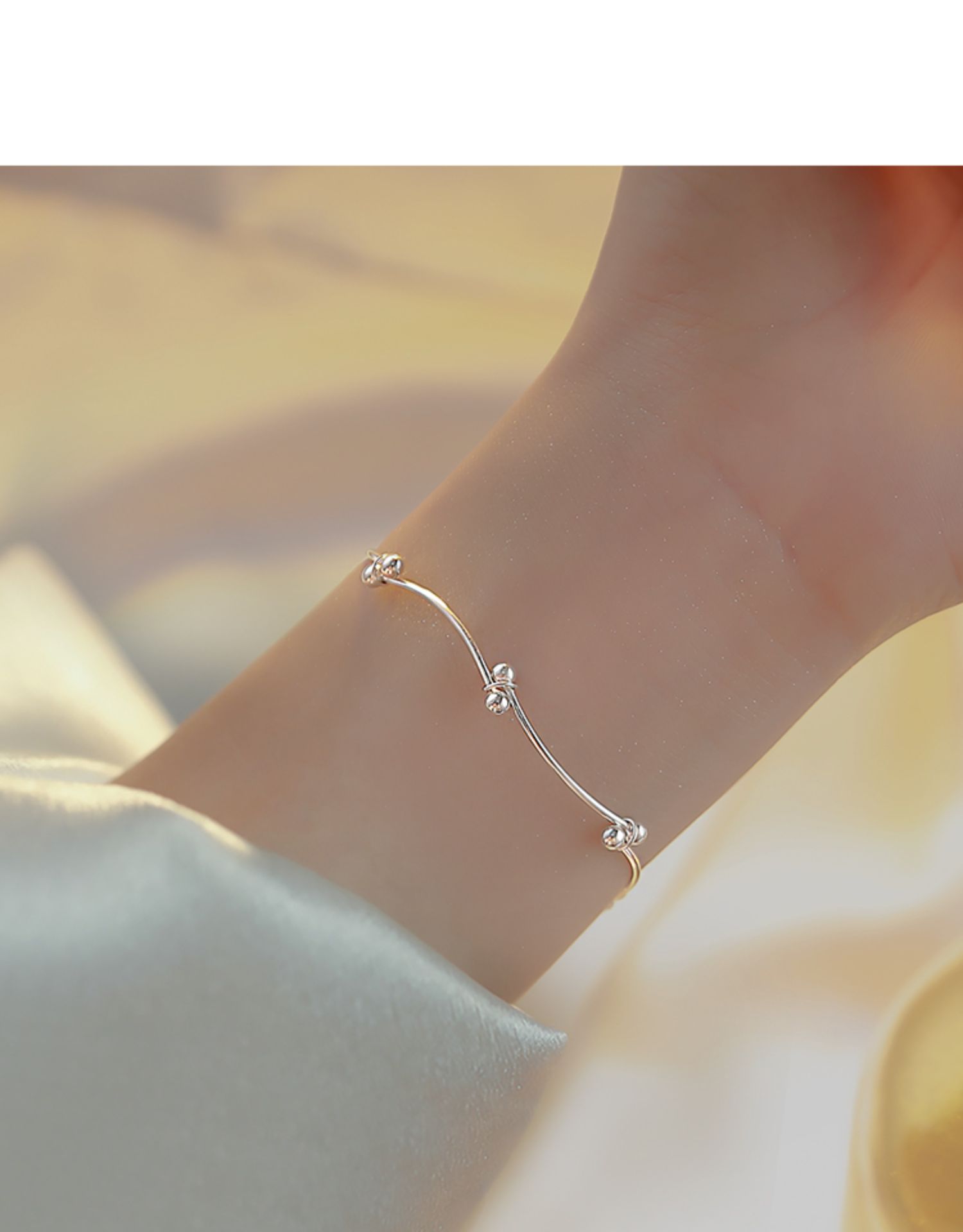 Bracciale minimalista con perline sunrise per donna gioiello_voghion.com