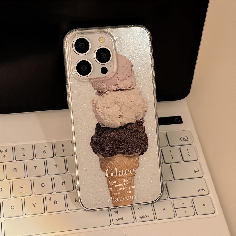 Dessert de verano helado brillo para iPhone16ProMax/15 funda para teléfono móvil Apple 14/13 pareja 16