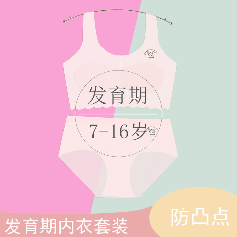 Seamless Ice Silk Intimates Set for Female Students, Comfortable and Not Stuffy, Girls' Developmental Vest Bra Set Seamless Ice Silk Intimates Set for Female Students, Comfortable and Not Stuffy, Girls' Developmental Vest Bra Set