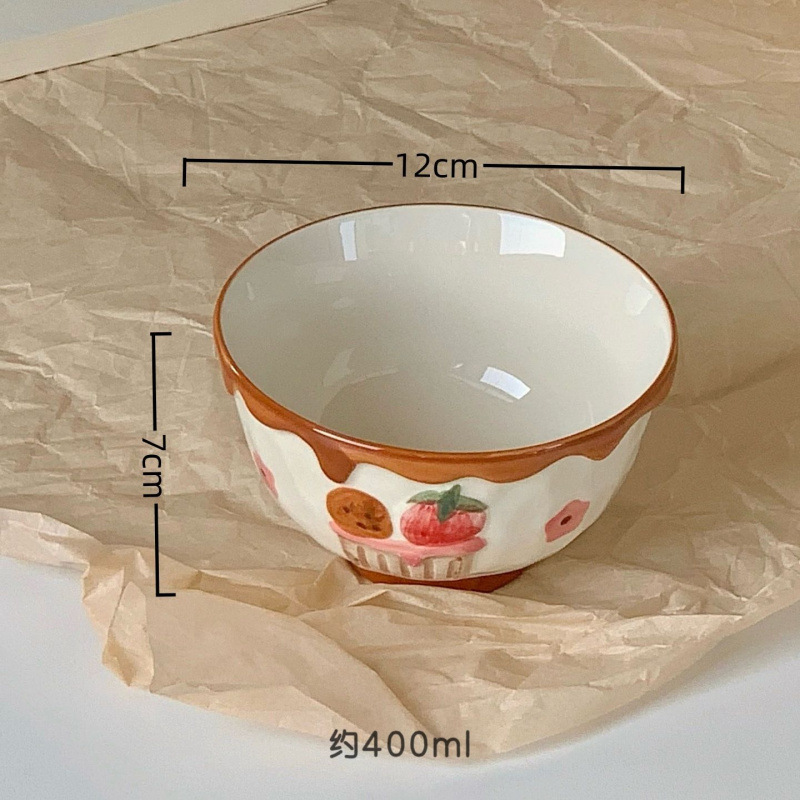 网红海派甜心陶瓷餐具手绘釉下彩米饭碗少女高颜值沙拉碗汤碗面碗|undefined