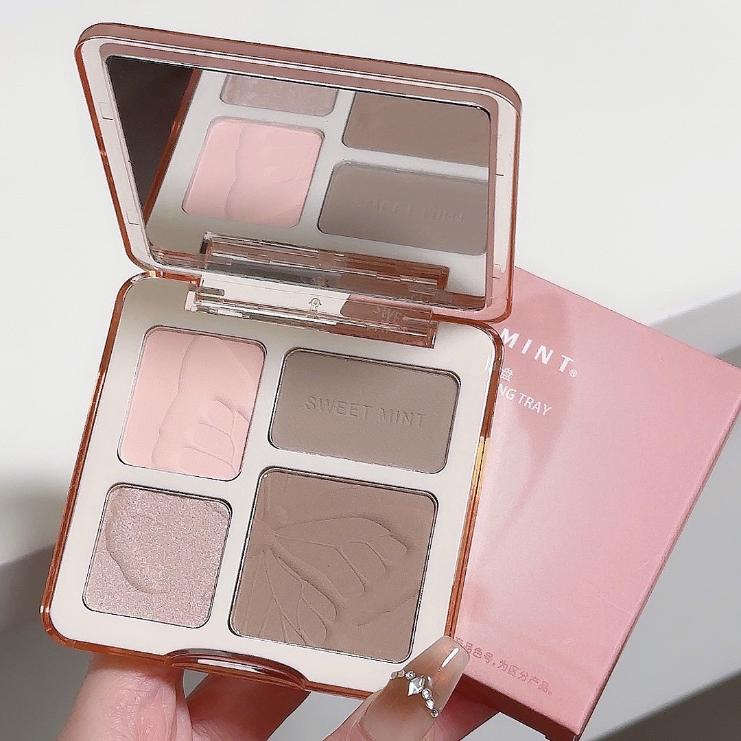 Sweet Mint Four-color Contouring Plate, All-in-one Plate, Pearlescent Highlight Brightening, Matte Nose Shadow, and Shadow Makeup Comprehensive Plate undefined