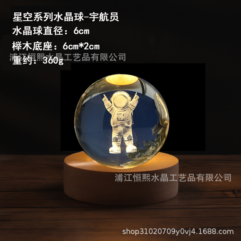 3D Sistema Solar luminoso Galaxy cielo estrellado bola de cristal tallada luz la noche decoración escritorio amigos compañeros regalo cumpleaños
