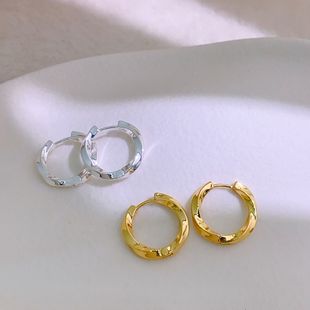 Copper Plated Real Gold Möbius Irregular Ins Style Earrings Women's New Trendy Niche Simple All-match Simple Ring Earrings