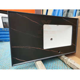 板材加工工厂直销纯白洗手台面天然大理石酒店洗脸盆台面洗手间