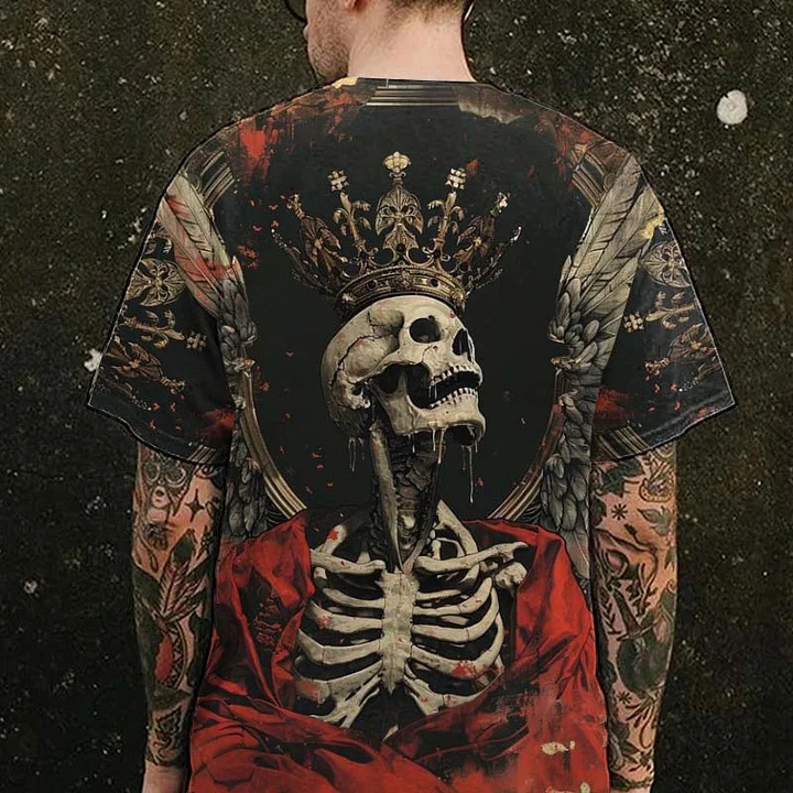 メンズ3Dデジタルゴールデン元記号パターンラウンドネックと半袖tシャツ、夏カジュアルファッションファッション|undefined