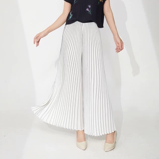 女裤夏季薄款休闲裤垂坠感宽松大码松紧腰百搭裤裙时尚三宅阔腿裤