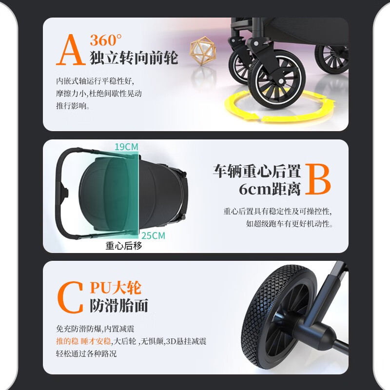 双方向の軽やかなベビーカーは、赤ちゃんに横になって旅行することができます。