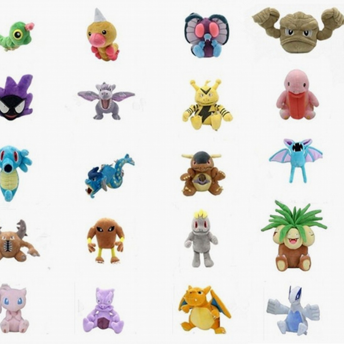 fit系列组合 小精灵 绿毛虫 鬼斯 巴大蝶 小拳石 暴鲤龙 毛绒公仔