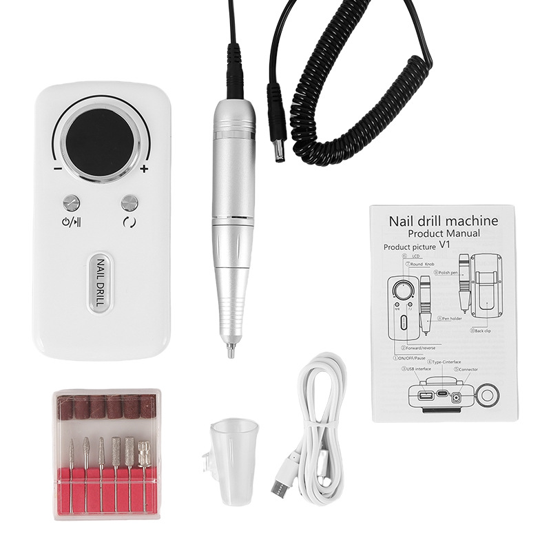 Lijadora de uñas recargable, pulido especial para tienda de uñas, desmontador de uñas, rectificador de uñas eléctrico de uñas, rectificador de uñas portátil