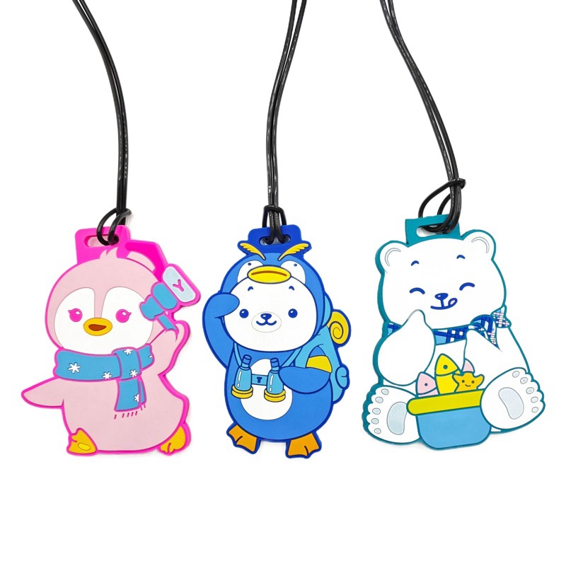 Xinjiayi Cross-Border Anime Pvc Luggage Tag Creative Luggage Hangtag Soft Rubber Card Holder Travel Suitcase Tag
