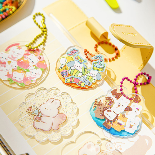 insgu chuck diy handmade transparent gradient glitter love acrylic sheet small disc disc decorative pendant