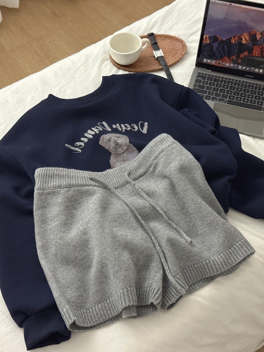 韩国东大门代购2025早秋季新款 高品质针织抽绳短裤