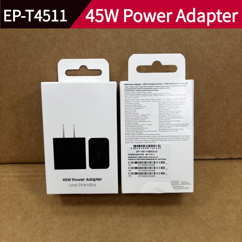 Suitable for Samsung 45W Us Standard Super Fast Charging Samsung Galaxy S26U/26+ Charger Adapter Us Suitable for Samsung 45W Us Standard Super Fast Charging Samsung Galaxy S26U/26+ Charger Adapter Us