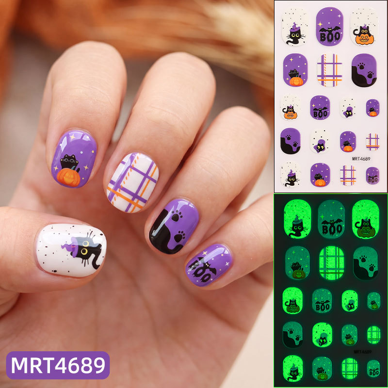 Zhengxiang Cross - Border New Christmas Night Kids Nail stick Halloween Shining funny Kids Cartoon manicura stick