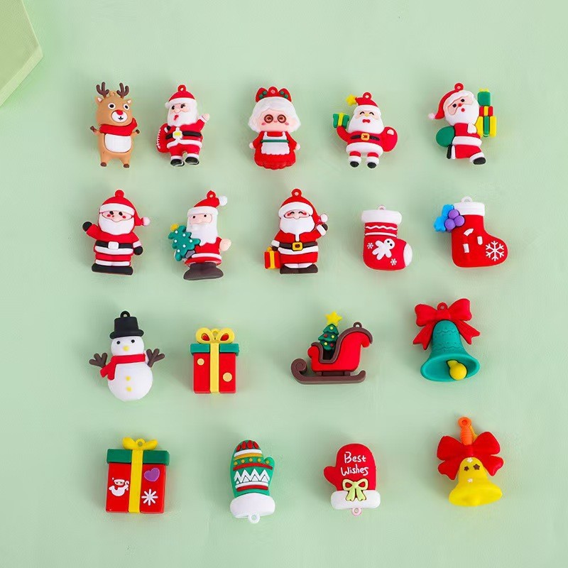 Nuevo cruzado de Navidad llavero colgante muñeca de Papá Noel bolsas de coches colgando joyas regalos de Navidad árbol
