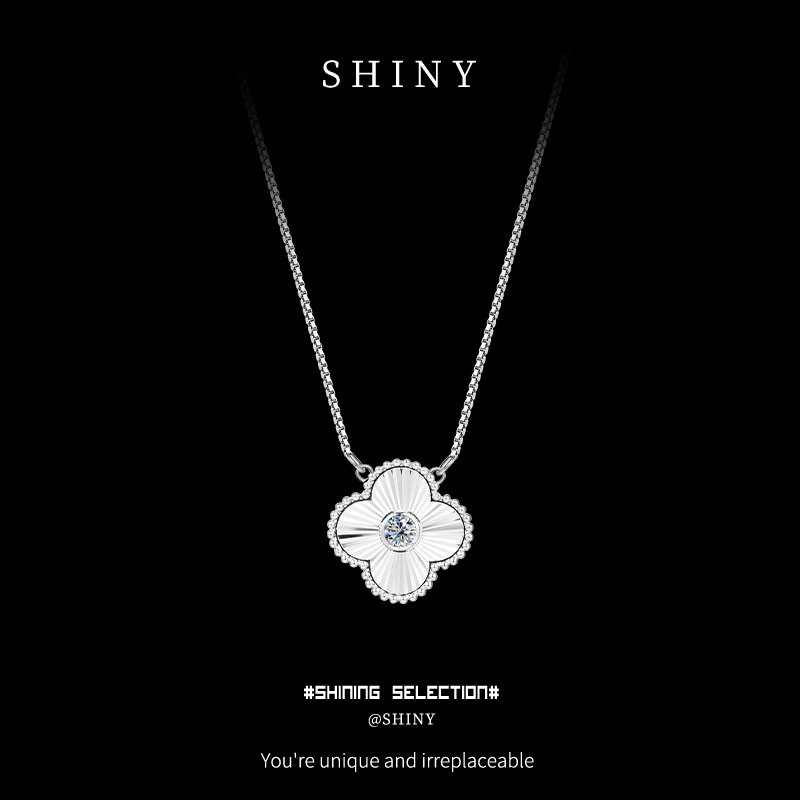 2025 новый кулон с четырехлистным клевером для женщин, стильное нишевое доступное роскошное украшение, подарок на день рождения с муассанитом для девушки