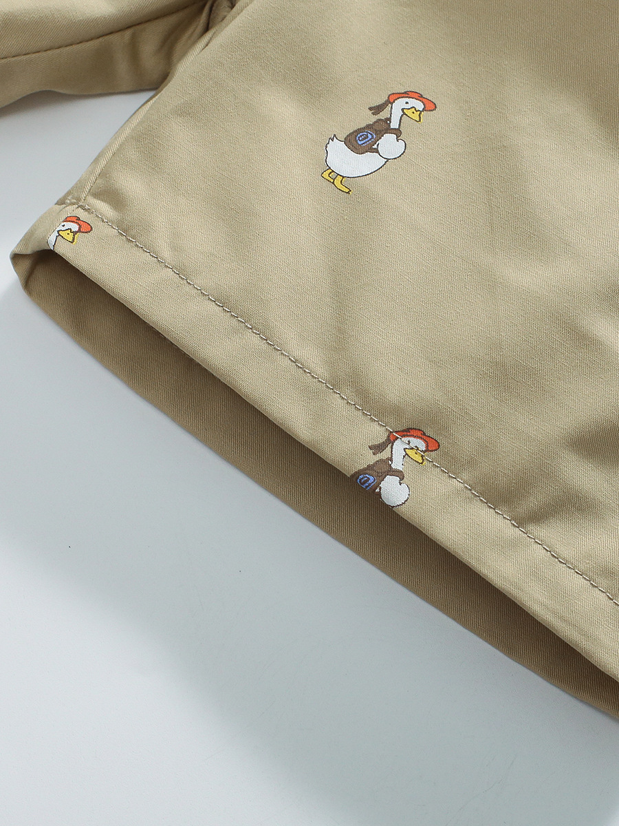 Little maven2024 verano niño traje de manga corta polo de algodón pantalones cortos estampados niños de dos piezas