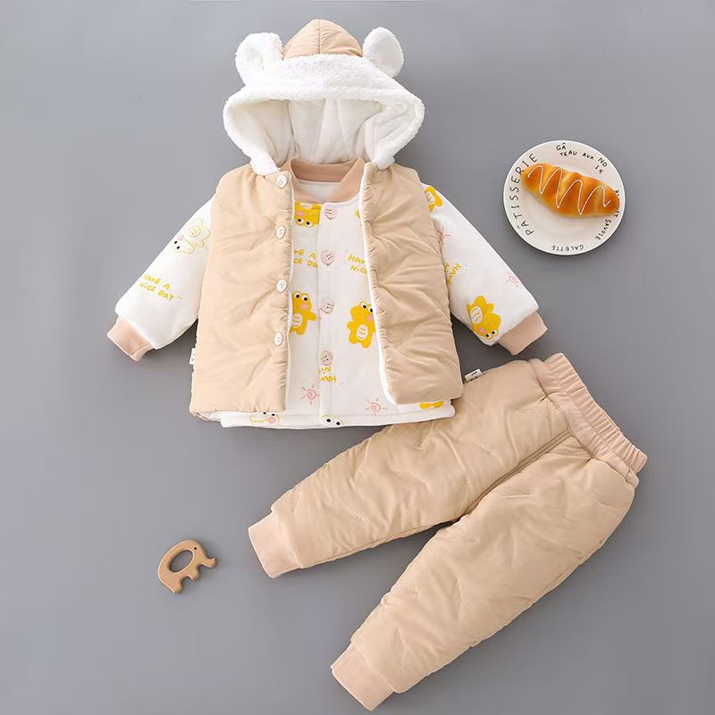 카키색 삼중원단 클로즈드 크로치(가랑이열림 가능) 3종세트 두꺼워짐