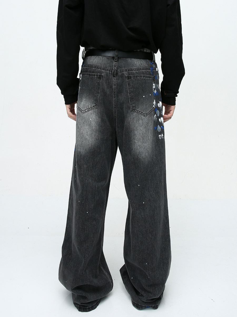 Mtlclothes ropa de Hombre | 2023 otoño diseño sentido nicho High Street hip hop pintura graffiti lavado jeans