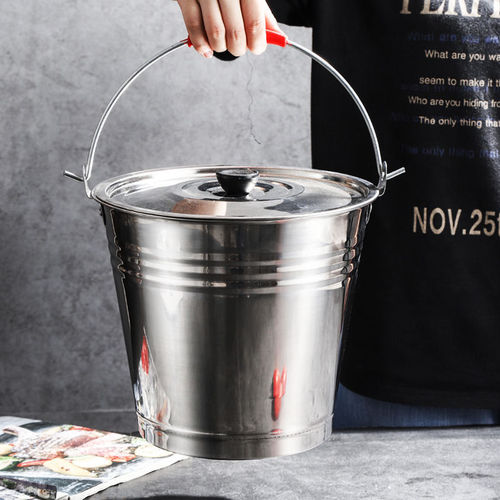Factory direct supply of stainless steel household buckets thickened multi-purpose milk buckets water storage buckets portable buckets household portable buckets