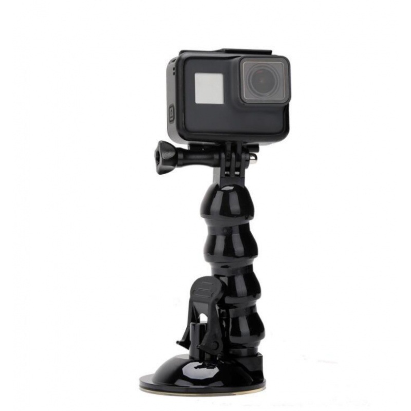 GoPro snake suction cup, SJMGO Yi snake-shaped arm car mount, four-section universal action camera powerful suction cup.