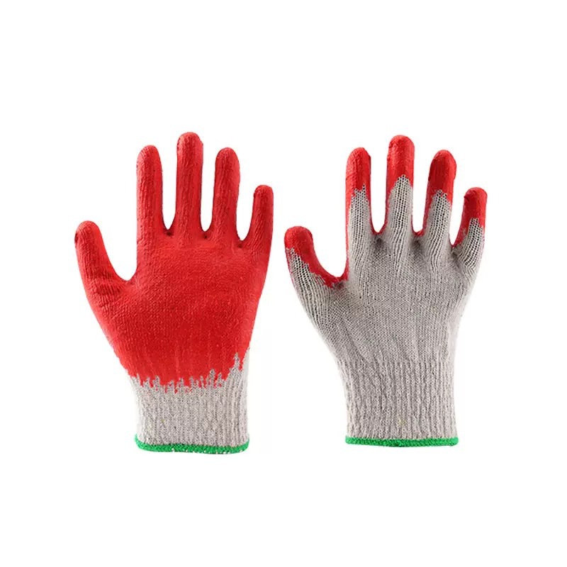 10 agujas de hilo de algodón látex guantes de protección laboral de doble capa de goma espesada antideslizante resistente al desgaste duradero y cómodo transfronterizo al por mayor