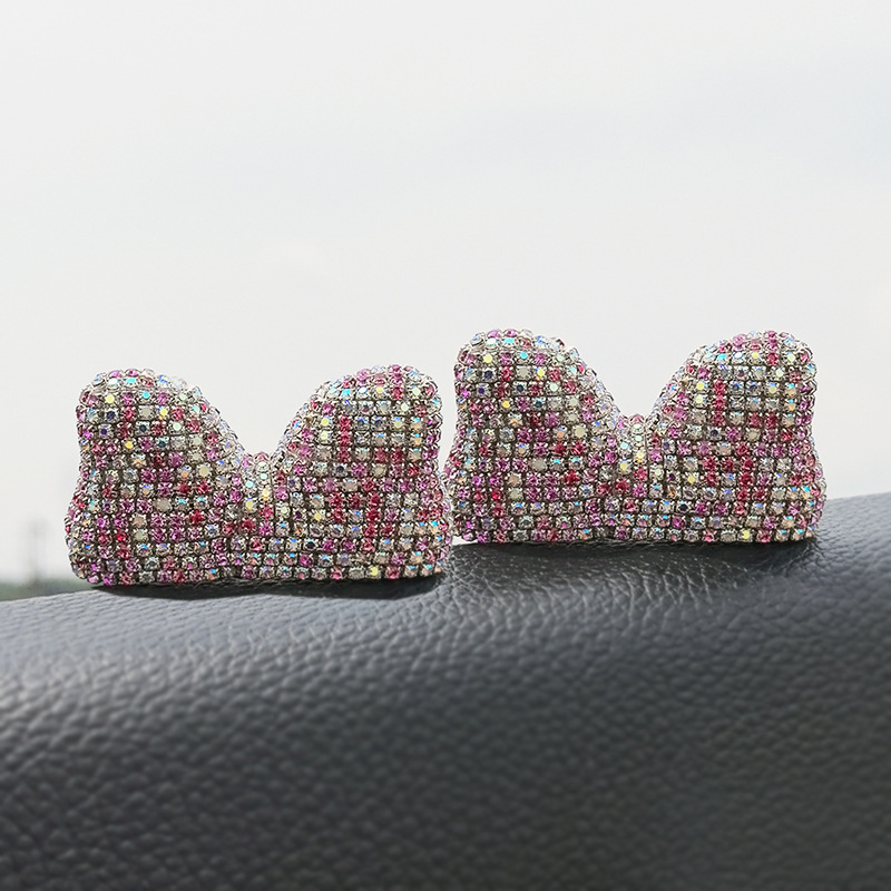 Car center console cute diamond bow Mickey Minnie accessories instrument panel decoration DYI material women