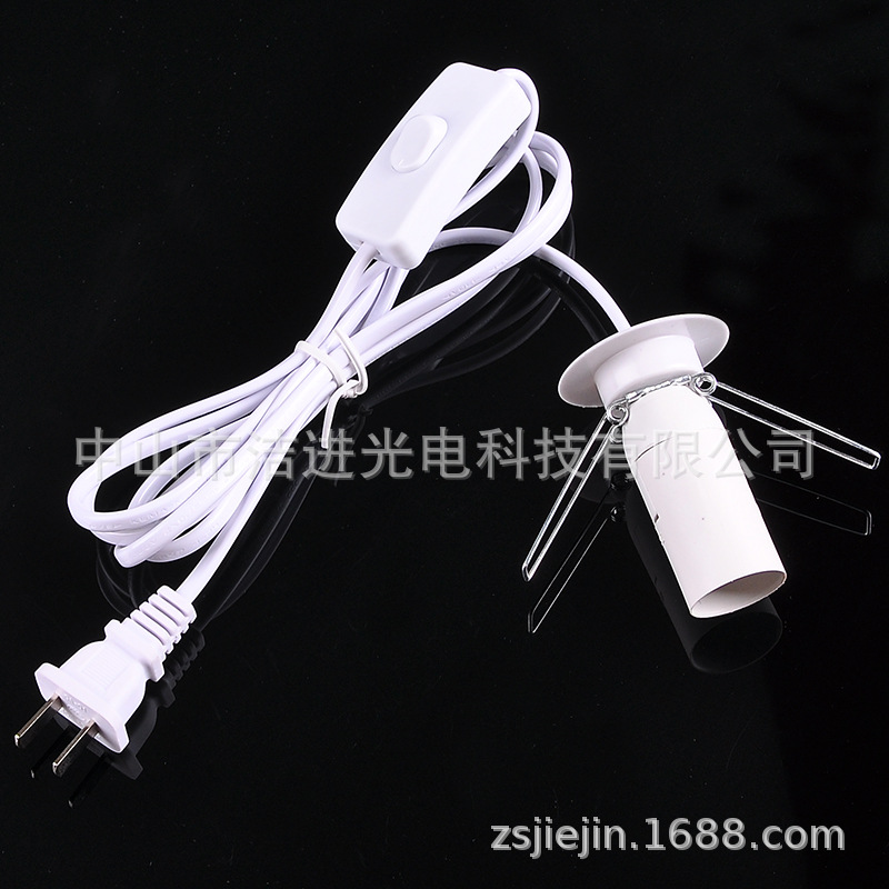 Base de lámpara E14 con soporte para lámpara de sal con luz regulable, enchufe chino de dos clavijas de 1.8 metros, regulable, velocidad ajustable, cable de alimentación con temperatura ajustable. image 5
