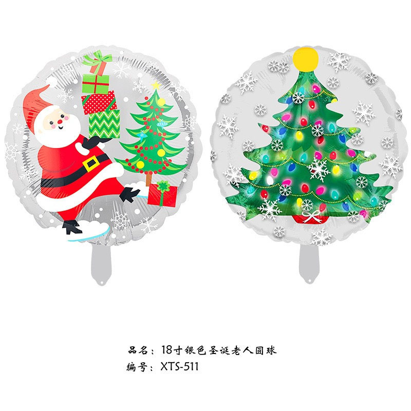 クロスボーダークリスマスサンタクロース杖ヘラジカスノーフレーク雪だるま漫画アルミフィルムバルーンクリスマスパーティー装飾ボール|undefined