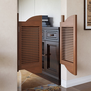 Walnut Simple Louvered Door Partition Half Waist Door Solid Wood Small Door Retro Bar Cowboy Door Solid Wood Door