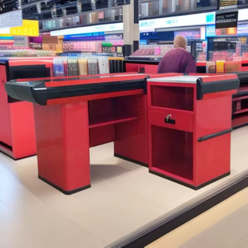 收银台水果店转角收款台母婴店收银柜店铺收银机收纳不锈钢