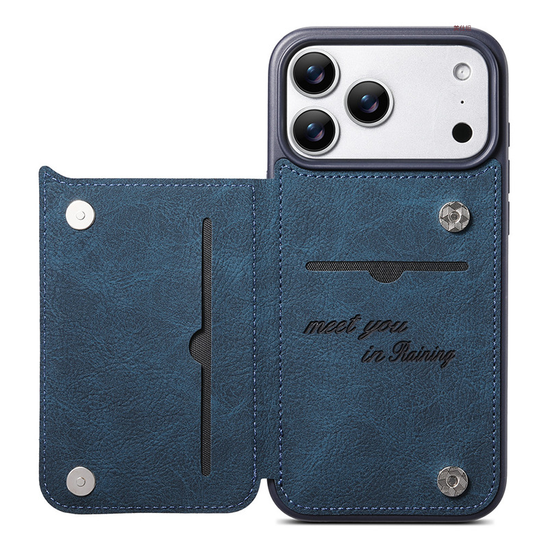 Ốp lưng da iPhone 17 Pro Max tích hợp khe thẻ, chống rơi toàn diện — [Mẫu cổ điển màu đen ★ Lắp nắp lưng thẻ vào., [Mẫu cổ điển màu nâu nhạt ★ Lắp nắp lưng thẻ vào., [Mẫu cổ điển màu xanh ★ Lắp nắp lưng thẻ vào chi tiết 12