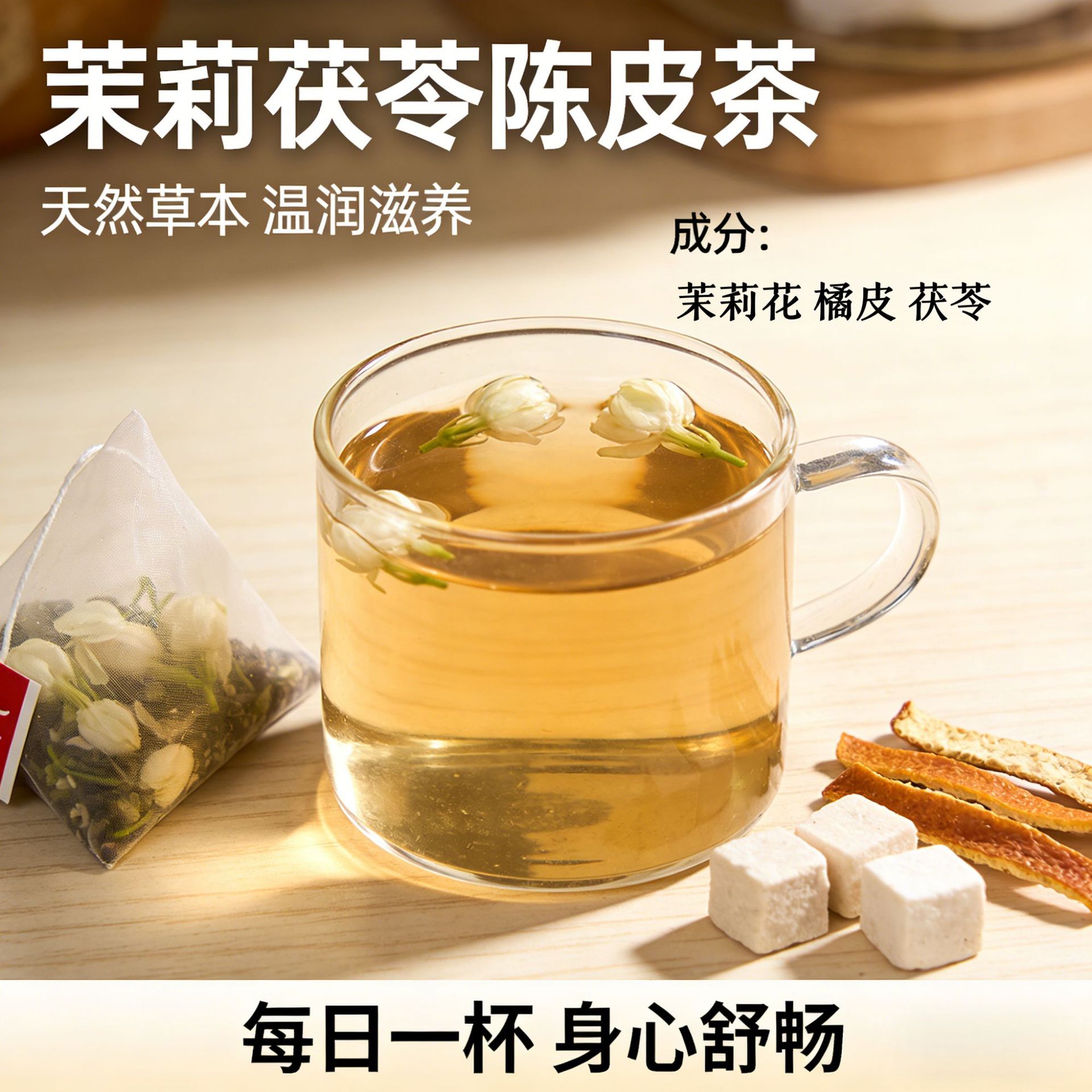 Jasmine Poria Tangerine Peel Tea 100g 20 Pyramid Tea Bags Daily Wellness Brew preparation