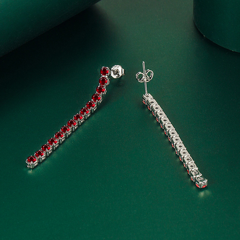 Fashion Solid Color Copper Inlay Zircon Drop Earrings 1 Pair