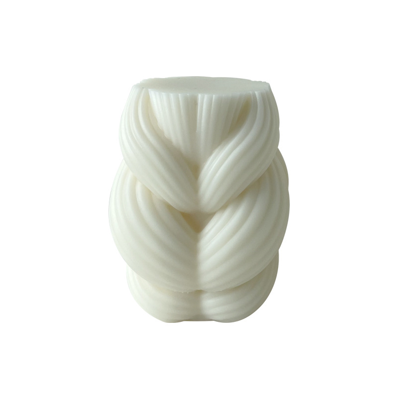 Cuerda de cáñamo tejido columna aromaterapia vela silicona molde de silicona DIY geométrica onda cuerda de cáñamo vela molde de yeso en stock