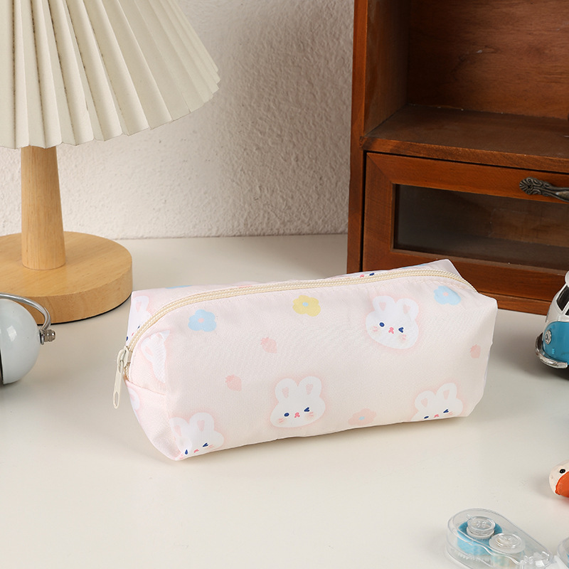ペンバッグ ins 子猫高価値大容量かわいい漫画シンプルなプリント学生ガールハート文具収納袋|undefined