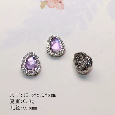 Zərgərlik ara hissələri beads semi-finished products - one-large-diamond-old-silver-amethyst-gourd