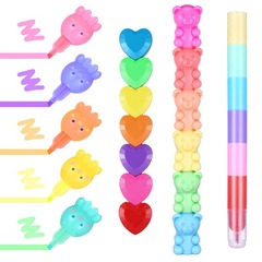 Gift pen aligns particle size colorful shapes school students takeout diary multi-piece multi-stack multi-puzzle fluorescent pens