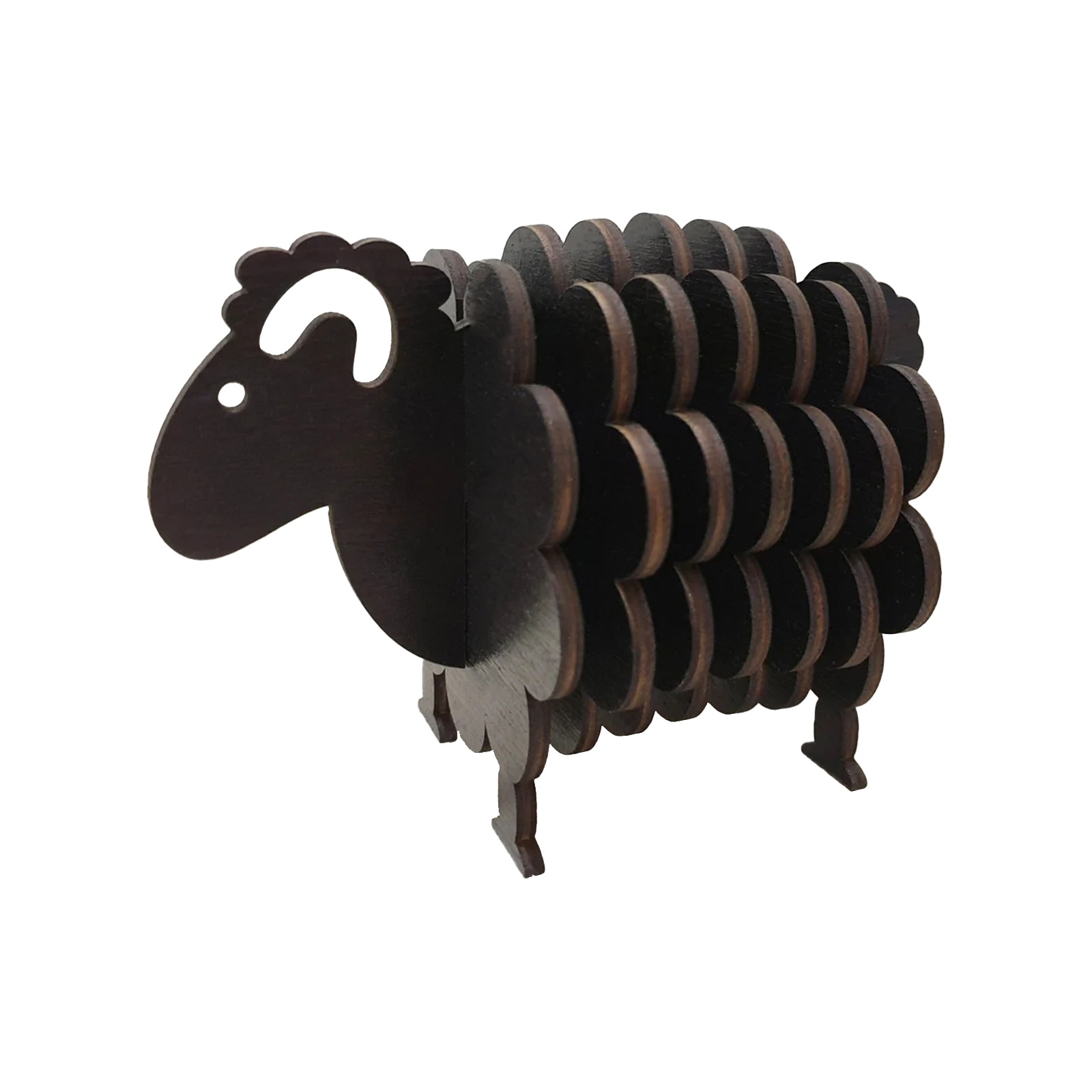 182g Weight Ornaments, coaster Home Textiles & Decor Type 1 Piece Quantity Daily Occasion Wood Material Sheep Pattern Cute Style Cute Sheep Wood Ornaments Coaster Artificial Decorations 24