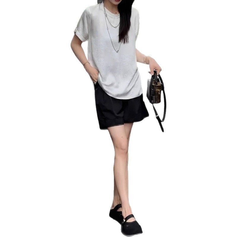 时尚女装高级感休闲拼接短袖T恤女夏季新款大码胖MM宽松显瘦上衣|undefined