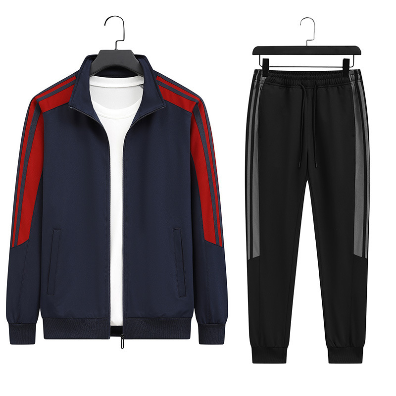 Spring and Autumn New Jackets, Pants, Two Piece Ribbon, Three Bar Couple Sports cardigan Set, Men's_voghion.com