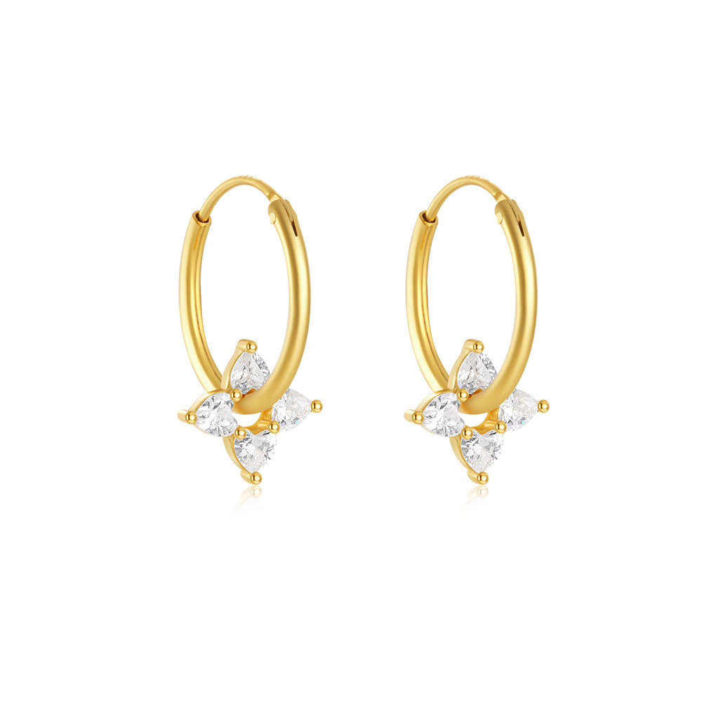 925 Sterling Silver Material Geometric, Flower Pattern 1 Pair 925 Sterling Silver Opal Zircon 925 Sterling Silver Earrings Geometric Flower Earrings
