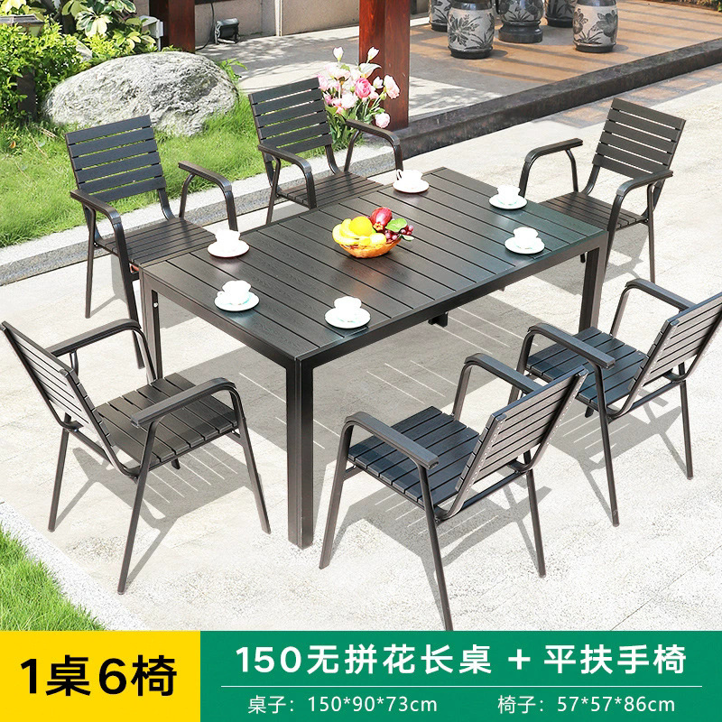 Silla plana 6 + 150 * 90CM mesa de rayas