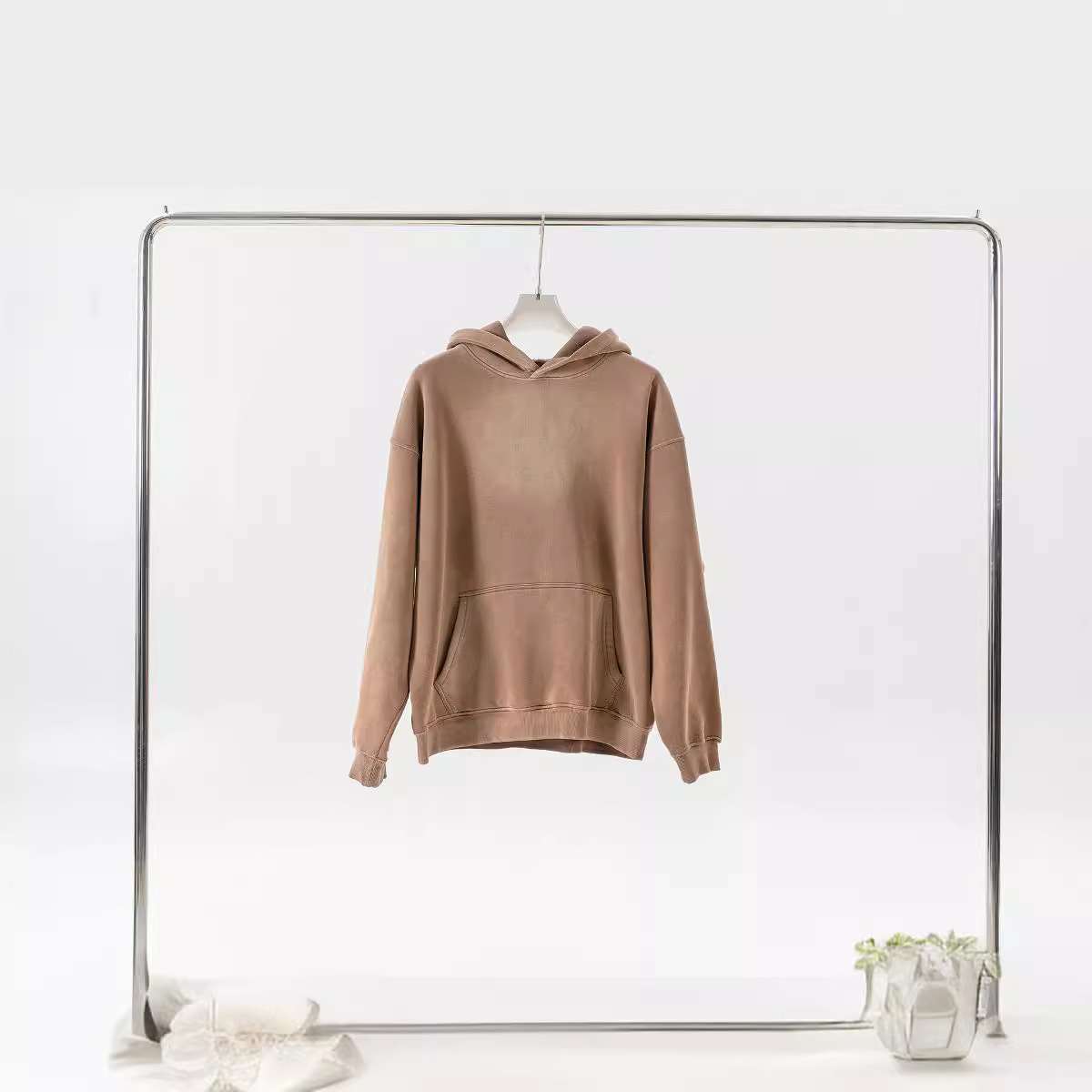 Herrenbekleidung High Street Fashion Marke Schwergewicht alt gewaschen plus samtgesprühter Affen-Kapuzenpullover_voghion.com