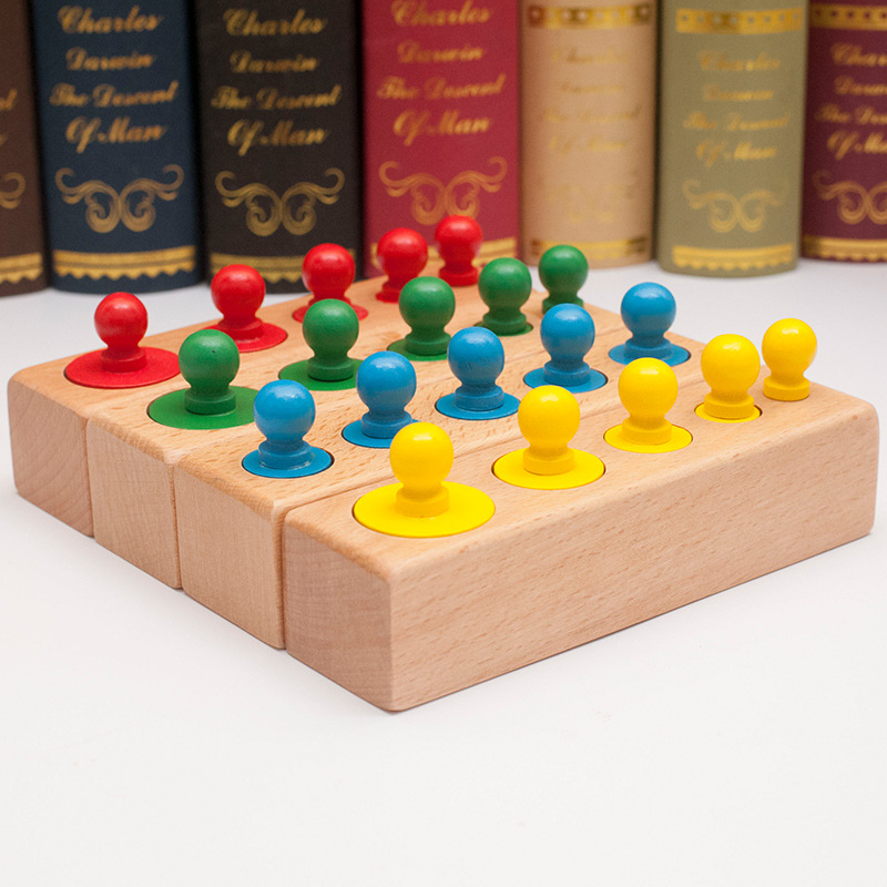 Ayudas didácticas Montessori color cognitivo socket cilindro niños educación temprana ayudas educativas Montessori juguetes de madera