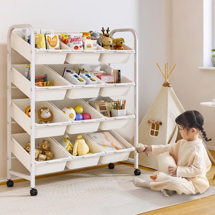 Children's Toy Storage Floor Rack Baby Toy Storage Multi-Purpose Floor Rack Multi-Layer Storage and Organization Cabinet