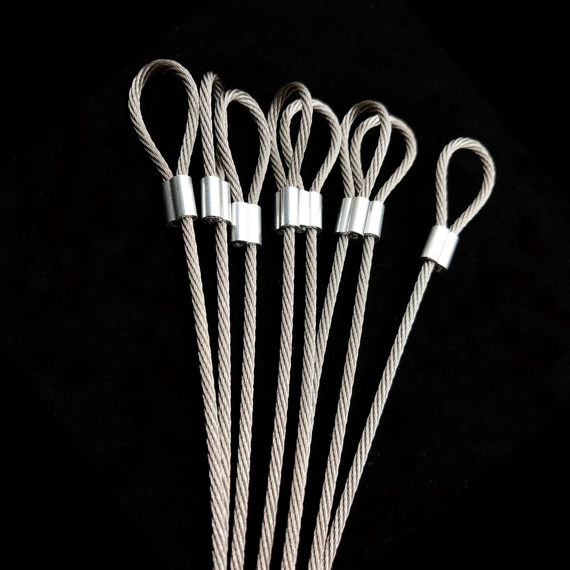 201 проволочный канат из нержавеющей стали, овальный алюминиевый пряжка, круглый, плоский буксирный клеммный крючок, спрессованный шнур, спот