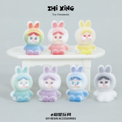 微缩卡通立体仿真上钉植绒小甜豆哭包 批发创意小摆件树脂DIY配饰