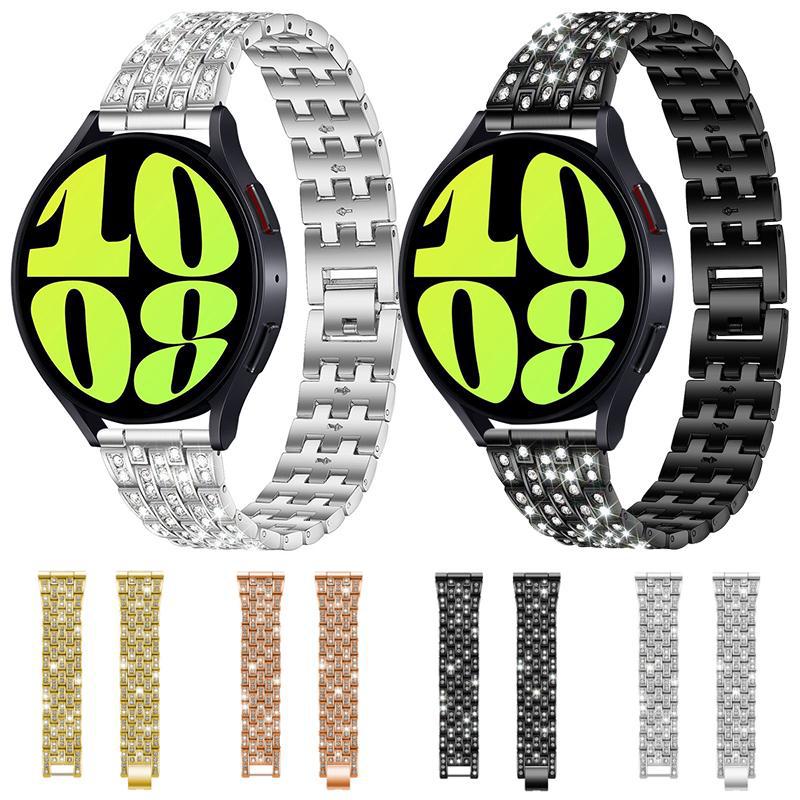 Cinco perlas de pulsera de metal de diamante 20 / 22mm para reloj de Huawei / Samsung de pulsera de metal de diamante