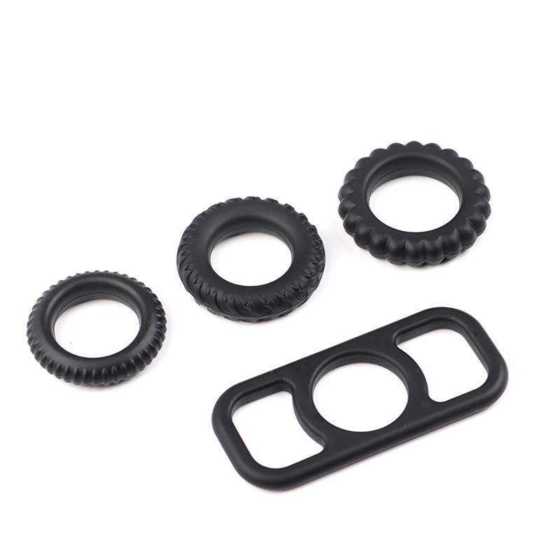Magic Lock Silicone Penis Ring Set with Desensitizing Granules for Delayed Ejaculation — detail image 4